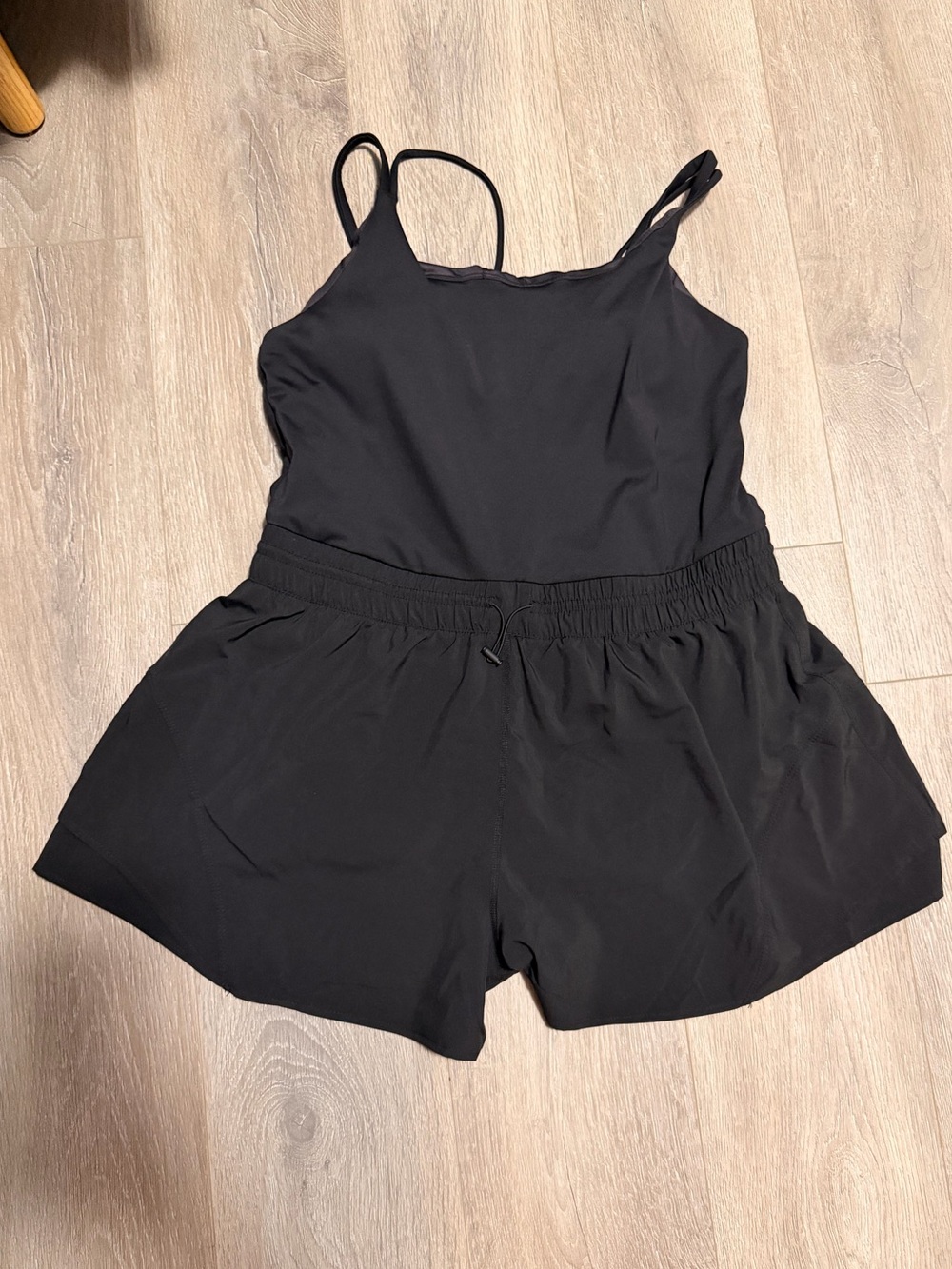 No Boundaries Black Spaghetti-Strap Romper